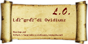 Légrádi Ovidiusz névjegykártya